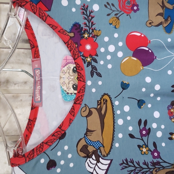 Jelly the pug long sleeve dress and pull on pants set size 14 new - Picture 2 of 5